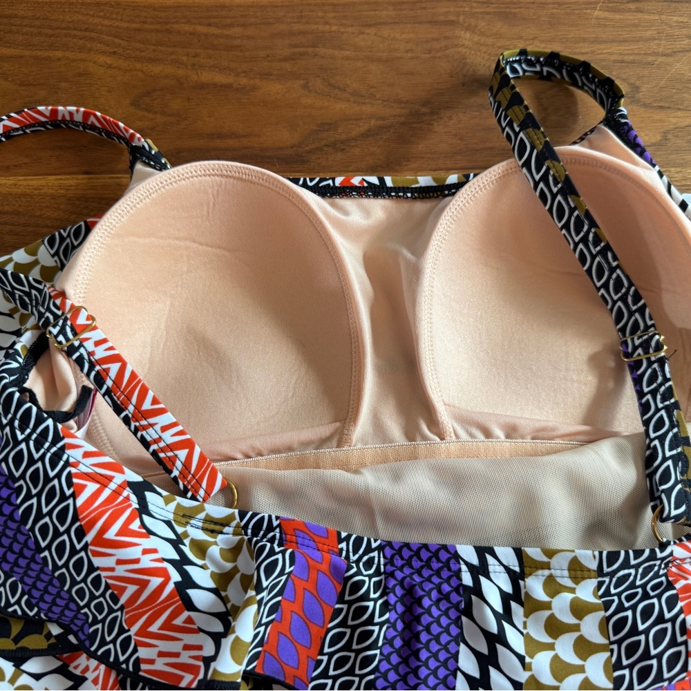 Ceeb Multi Tiered Mock Tankini Style Bathing Suit in EUC, Size 14 - Picture 6 of 10